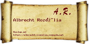 Albrecht Rozália névjegykártya