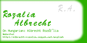 rozalia albrecht business card